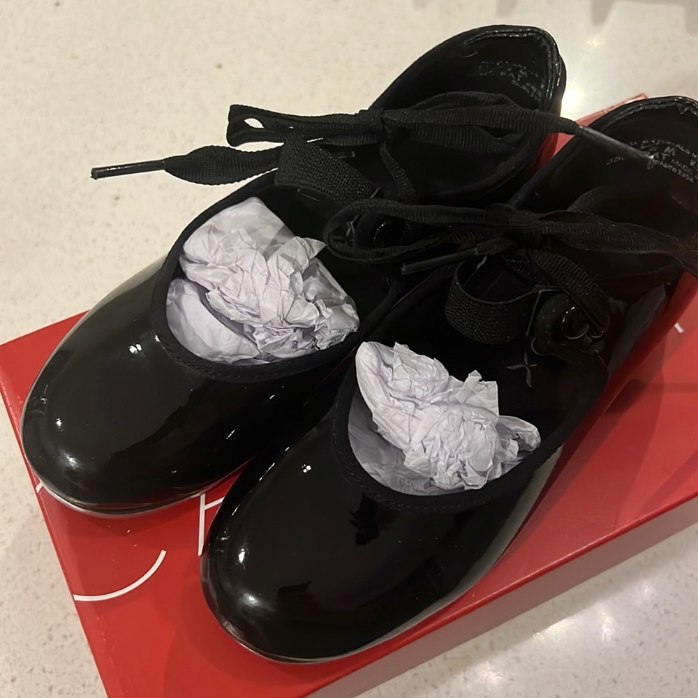 Capezio Shuffle Tap Patent Dance Shoes 11.5